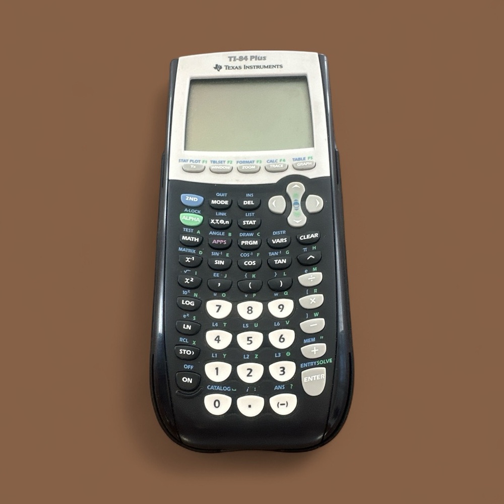 Texas Instruments TI-84 Plus Graphing Calculator in Black and White